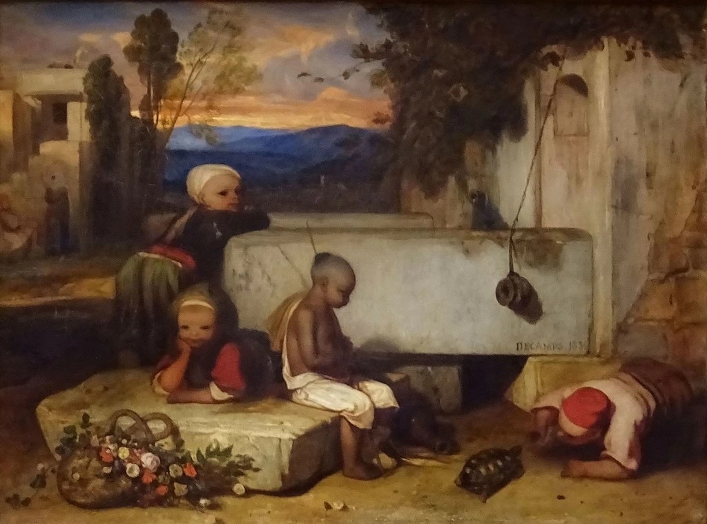 Alexandre - Gabriel Decamps, bambini che giocano con una tartaruga, Musée Condé, Chantilly